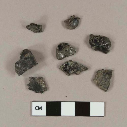 Coal fragments; slag fragment