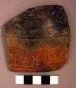 1 of 3 incised potsherds-black and red