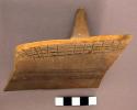 1 of 2 Aztec ware pottery dish sherds with pointed legs