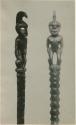Carved wood anthropomorphic figures