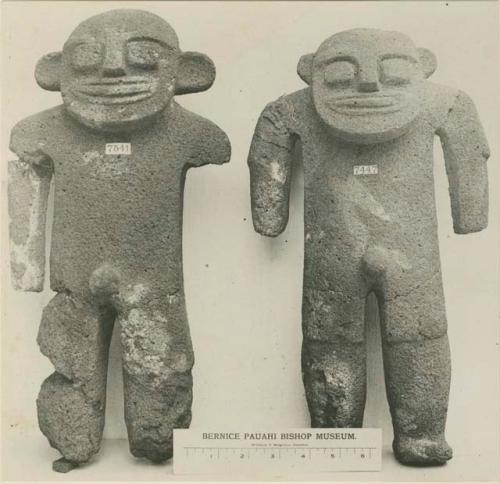 Two stone anthropomorphic figures