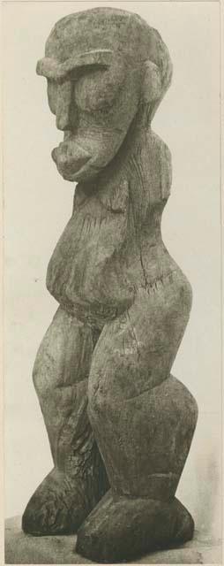 Carved wooden anthropomorphic figure