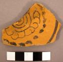 Aztec ware base sherd with floral design