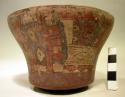 Bowl painted in polychrome with two "anthropomorphic mythical beings"