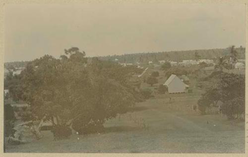 View of town from hilltop