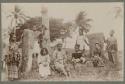 Group of people next to stones and stumps