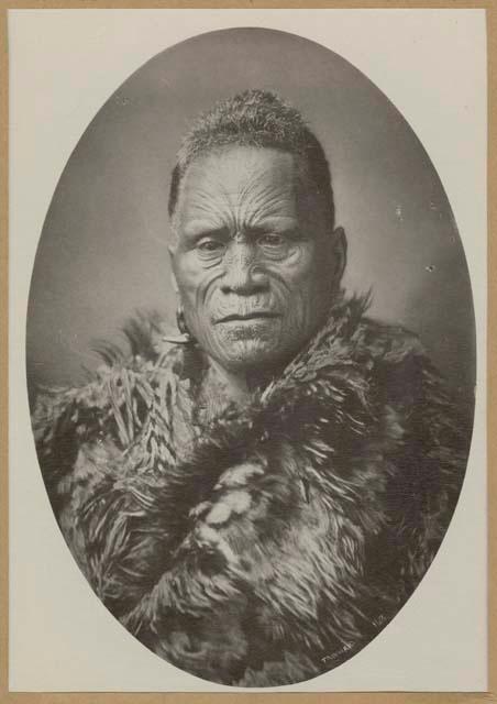 Maori King Tawaiho in fur coat