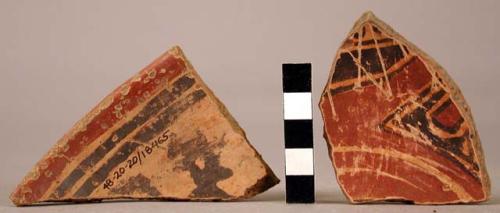 26 Mora polychrome potsherds - painted or incised