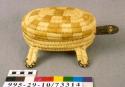 Coiled basket in form of turtle (A) with removable shell lid (B)