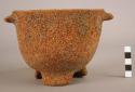 Pottery tripod vessel - lug handles