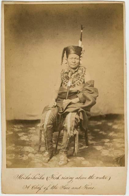 Portrait of Mo-ka-ho-ka; A chief of the Sacs and Foxes