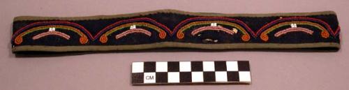 Cloth headband decorated with beading