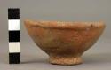 Miniature pottery bowl or cup - small pedestal, coarse tempered