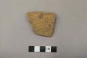 Archaeological, ceramic body sherd, punctate designs on exterior.