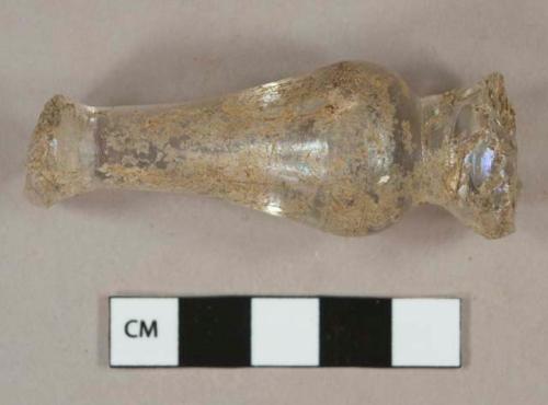 Colorles glass stem fragment, likely stemware vessel