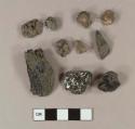 Coal fragments; clinker fragments; slag fragments; unidentified iron fragment