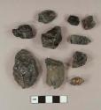 Coal fragments; clinker fragments; slag fragments; charcoal fragments