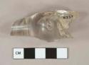 Colorless glass vessel fragment, likely stemware with air-twist in stem