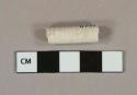 White kaolin pipe stem fragment, rouletting decorated, 6/64" bore diameter