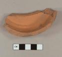 Unglazed, undecorated redware base sherd