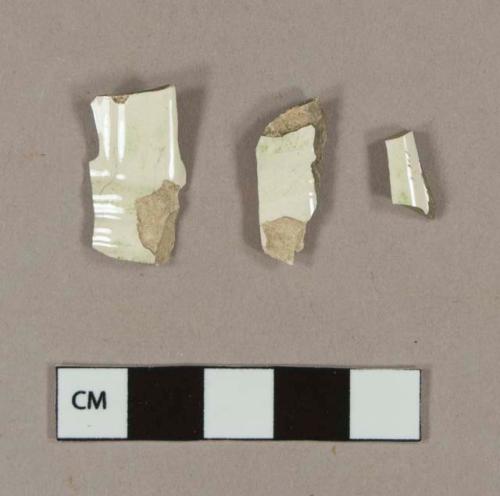 Molded, green sponge painted creamware body sherds