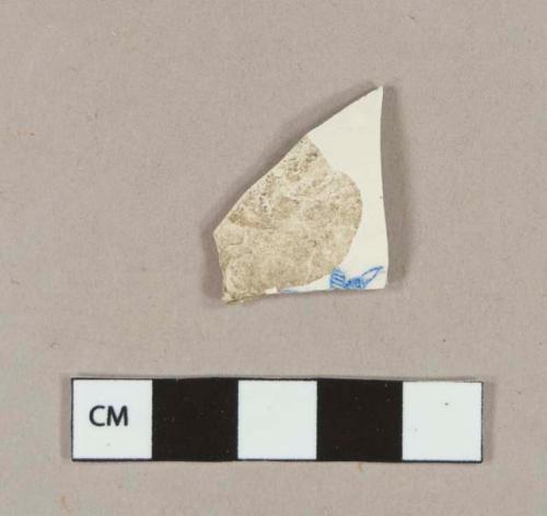 Blue transfer printed creamware body sherd