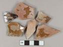 Lustrous brown lead glazed redware vessel body fragments