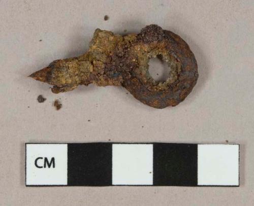 Ferrous metal eye bolt fragments, heavily corroded