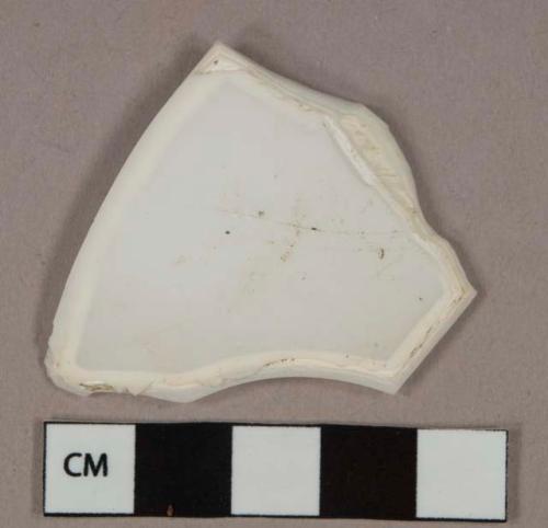 White milk glass vessel body fragment