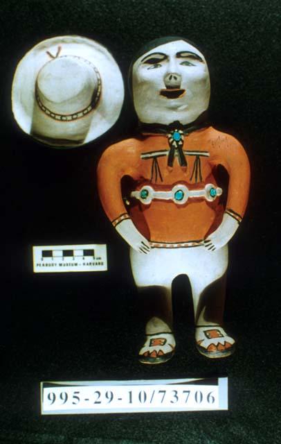 Polychrome-on-off white Standing Male with detachable Hat