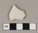 Undecorated white lead glazed earthenware vessel body fragment, white paste