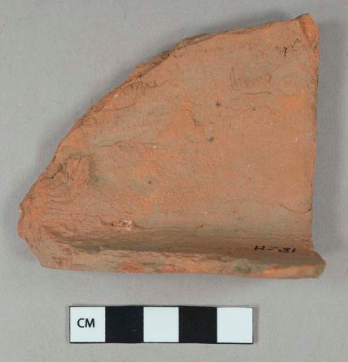 Unidentified terra cotta rectangular fragment, possible architectural fragment