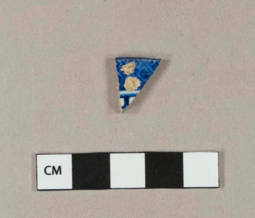 Blue transfer printed pearlware rim sherd