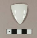 Undecorated porcelain base and rim sherd; crossmends with base sherd