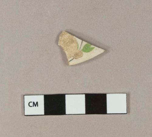 Polychrome hand painted creamware body sherd