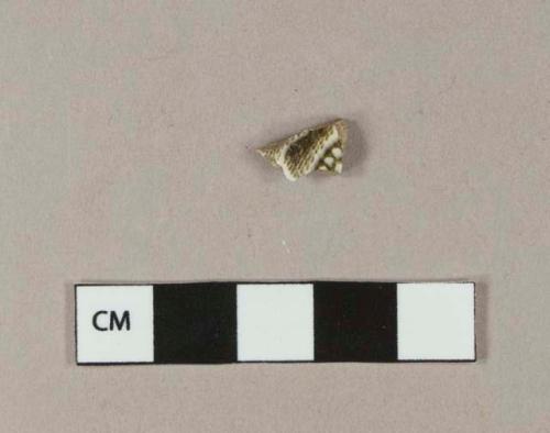 Brown transfer printed whiteware body sherd