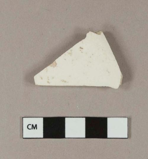 Undecorated whiteware base sherd; crossmends with undecorated whiteware rim sherd