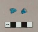 Blue bottle glass fragments