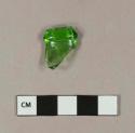 Molded green bottle glass neck fragment