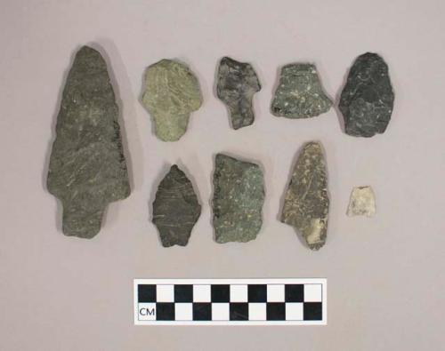 Chipped stone implements and rejects