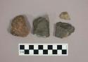 4 fragments of burned and hammered rock--indian debris?