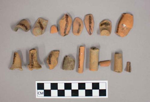 Selection of terracotta pipe fragments