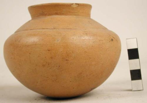 Small beige pottery jar