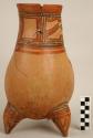 Jicote polychrome pottery tripod jar - broken