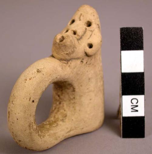 Pottery object, handle-like portion in form of monkey head