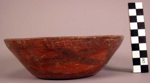 Red slipped pottery dish