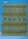 Wide Ruins rug, bands of serrated diamonds, bands of colored stripes
