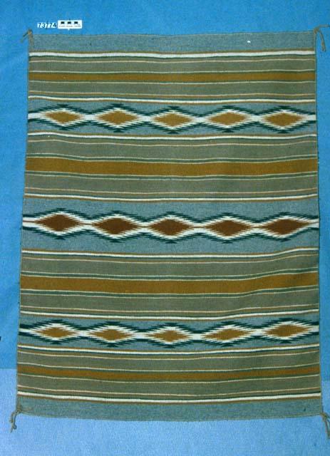 Wide Ruins rug, bands of serrated diamonds, bands of colored stripes