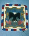 Pictorial rug, eagle and two American flags