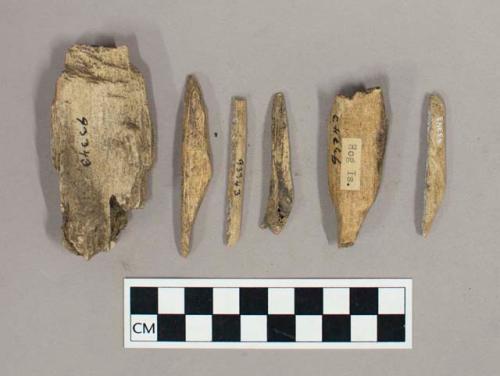 Worked bone and antler fragments